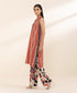 Women's Unstitched Light Khaddar Orange Printed 2 Piece Suit